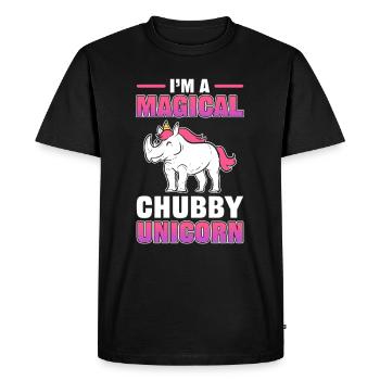I'm A Magical Chubby Unicorn Rhino Rhinoceros - Men's Premium Organic T-Shirt - black - Front - Nico (187cm)