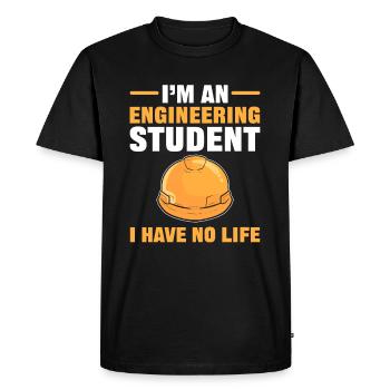 Je suis un étudiant en génie Je n’ai pas de vie - T-shirt Premium bio Homme - noir - Devant - Nico (187cm)