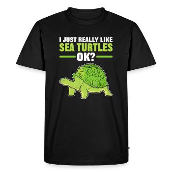 I Just Really Like Sea Turtles, OK? Turtle - Men's Premium Organic T-Shirt - black - Front - Nico (187cm)