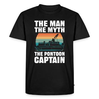 The Man the Myth the Pontoon Captain Pontooning - Men's Premium Organic T-Shirt - black - Front - Nico (187cm)