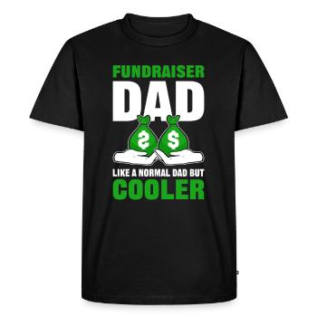 Papa collecteur de fonds. Comme un père normal mais plus cool - T-shirt Premium bio Homme - noir - Devant - Nico (187cm)