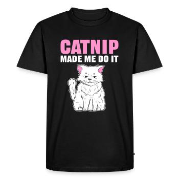 L’herbe à chat m’a fait le faire Cat Nip - T-shirt Premium bio Homme - noir - Devant - Nico (187cm)