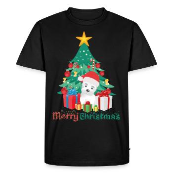 Cadeau de chien de Noël West Highland - T-shirt Premium bio Homme - noir - Devant - Nico (187cm)