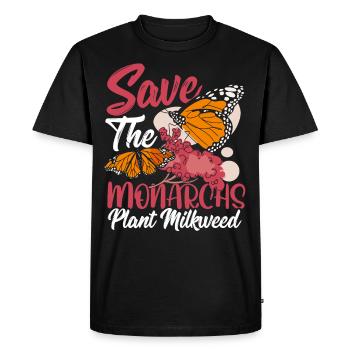 Papillons monarques Papillons Plantant Mon - T-shirt Premium bio Homme - noir - Devant - Nico (187cm)