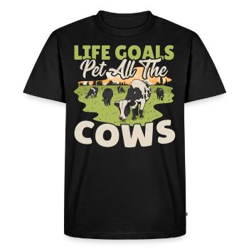 Vache Vaches Muh Pis Vache laitière Ferme Vache Crâne de vache Éleveur - T-shirt Premium bio Homme - noir - Devant - Nico (187cm)