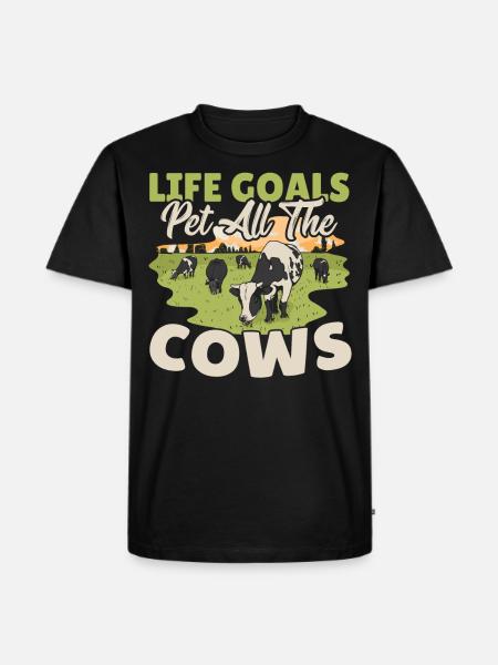 Ko Køer Muh Yver Malkeko Gård Ko Kraniet Landmand - Herre Premium økologisk T-shirt - sort