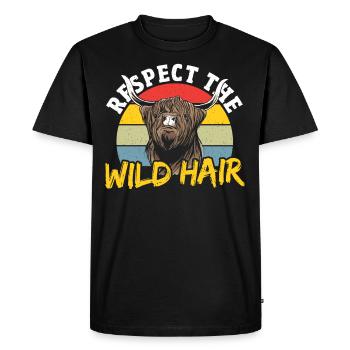 Highland cattle cattle cattle farmer - T-shirt Premium bio Homme - noir - Devant - Nico (187cm)