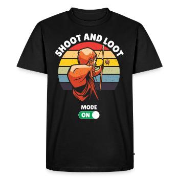 Shoot and Loot Mode On Archery Hunting Archer - Men's Premium Organic T-Shirt - black - Front - Nico (187cm)