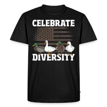 Celebrate Diversity Duck Hunting Waterfowl Hunters - Men's Premium Organic T-Shirt - black - Front - Nico (187cm)