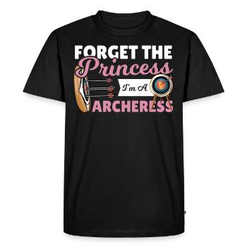 Forget the Princess I'm A Archeress Archery - Men's Premium Organic T-Shirt - black - Front - Nico (187cm)