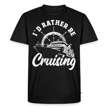 Je préfère être en vacances en croisière - T-shirt Premium bio Homme - noir - Devant - Nico (187cm)