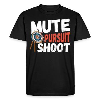 Mute Pursuit Shoot Archery Archer Hunting - Men's Premium Organic T-Shirt - black - Front - Nico (187cm)