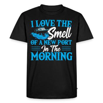 Bateau de croisière Vacances Famille - T-shirt Premium bio Homme - noir - Devant - Nico (187cm)
