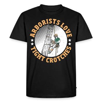 Bûcheron Bois Forêt Scies à chaîne Hache d’arbre Bois de chauffage - T-shirt Premium bio Homme - noir - Devant - Nico (187cm)