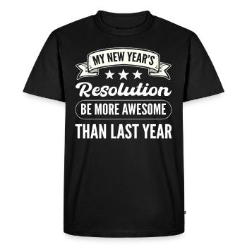 Ma résolution du Nouvel An Réveillon du Nouvel An - T-shirt Premium bio Homme - noir - Devant - Nico (187cm)