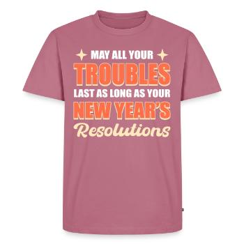 Que tous vos ennuis durent les résolutions du Nouvel An - T-shirt Premium bio Homme - mauve - Devant - Nico (187cm)