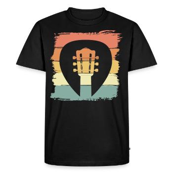 Guitare rétro vintage - T-shirt Premium bio Homme - noir - Devant - Nico (187cm)
