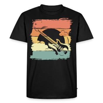Guitare rétro vintage - T-shirt Premium bio Homme - noir - Devant - Nico (187cm)