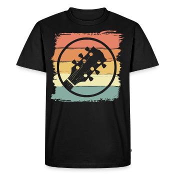 Guitare rétro vintage - T-shirt Premium bio Homme - noir - Devant - Nico (187cm)