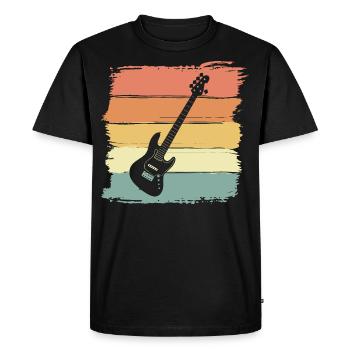 Guitare électrique rétro vintage - T-shirt Premium bio Homme - noir - Devant - Nico (187cm)