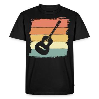 Guitare rétro vintage - T-shirt Premium bio Homme - noir - Devant - Nico (187cm)