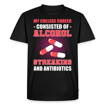 Microbiologiste de l’alcool, des stries et des antibiotiques - T-shirt Premium bio Homme - noir - Devant - Nico (187cm)