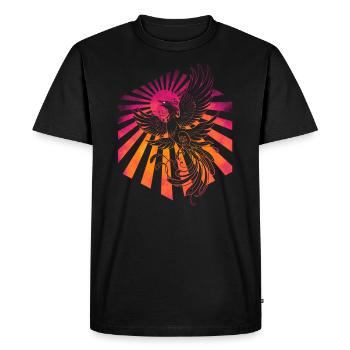 Oiseau de feu légendaire phénix - T-shirt Premium bio Homme - noir - Devant - Nico (187cm)