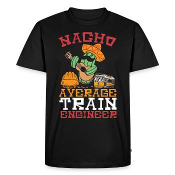 Nacho Average Train Engineer Train Engineering - Men's Premium Organic T-Shirt - black - Front - Nico (187cm)