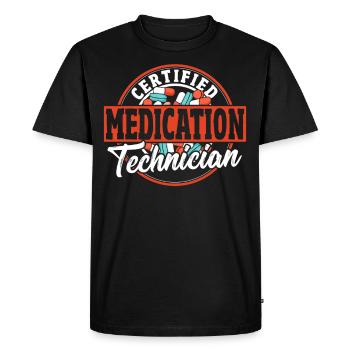 Certified Medication Technician Pharmacy - Men's Premium Organic T-Shirt - black - Front - Nico (187cm)