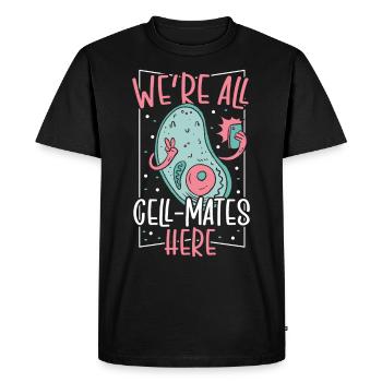 Nous sommes tous des compagnons de cellule ici Microbiologie - T-shirt Premium bio Homme - noir - Devant - Nico (187cm)