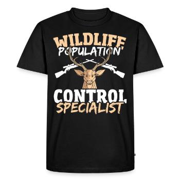 Wildlife Population Control Specialist - Men's Premium Organic T-Shirt - black - Front - Nico (187cm)