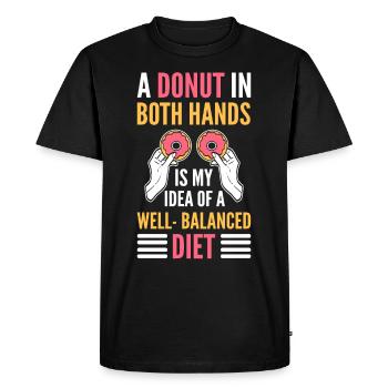 A Donut in Both Hands Is My Idea of a - Men's Premium Organic T-Shirt - black - Front - Nico (187cm)