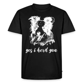 Oui je vous garde border collie chien de troupeau - T-shirt Premium bio Homme - noir - Devant - Nico (187cm)