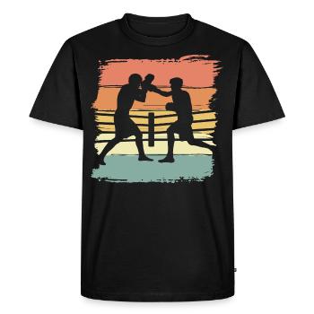 Boxe rétro - T-shirt Premium bio Homme - noir - Devant - Nico (187cm)