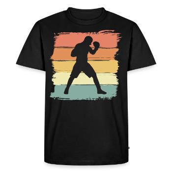 Boxe rétro - T-shirt Premium bio Homme - noir - Devant - Nico (187cm)