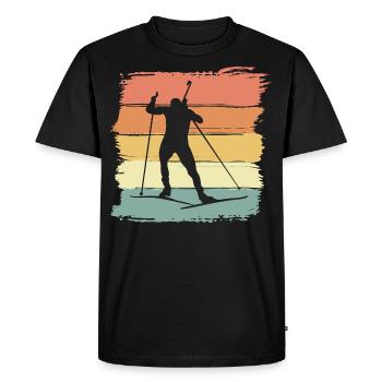 Biathlon retro - Men's Premium Organic T-Shirt - black - Front - Nico (187cm)