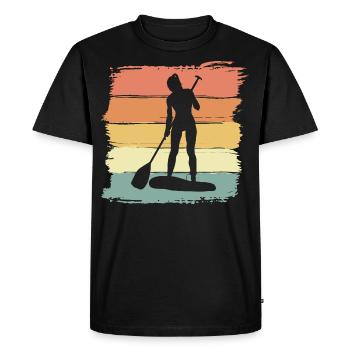 Paddleboard Femmes vintage rétro - T-shirt Premium bio Homme - noir - Devant - Nico (187cm)