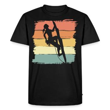 Escalade femmes rétro vintage - T-shirt Premium bio Homme - noir - Devant - Nico (187cm)