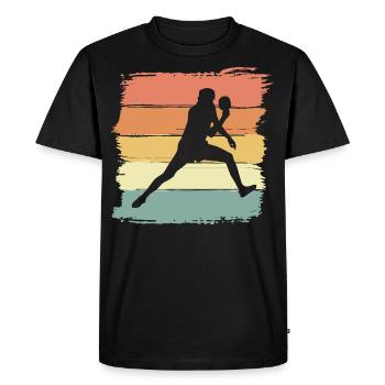 Tennis de table rétro vintage - T-shirt Premium bio Homme - noir - Devant - Nico (187cm)