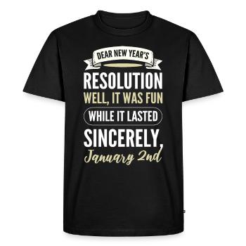 Chère nouvelle résolution, joyeux réveillon du Nouvel An - T-shirt Premium bio Homme - noir - Devant - Nico (187cm)