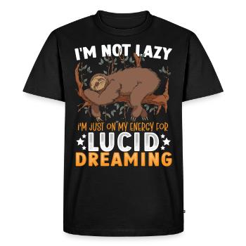 Je ne suis pas paresseux, je suis juste sur mon énergie pour lucide - T-shirt Premium bio Homme - noir - Devant - Nico (187cm)