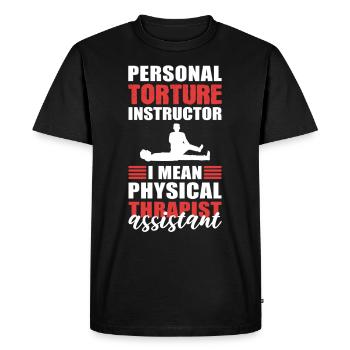 Instructeur de torture personnelle Physiothérapeute - T-shirt Premium bio Homme - noir - Devant - Nico (187cm)
