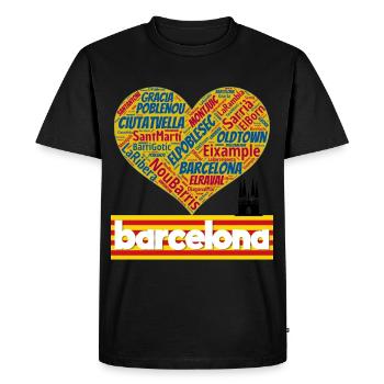 Barcelone - T-shirt Premium bio Homme - noir - Devant - Nico (187cm)