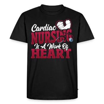 Les soins infirmiers cardiaques sont un travail de cœur Infirmière cardiaque - T-shirt Premium bio Homme - noir - Devant - Nico (187cm)