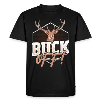 Buck Off! Buck Hunting - Men's Premium Organic T-Shirt - black - Front - Nico (187cm)
