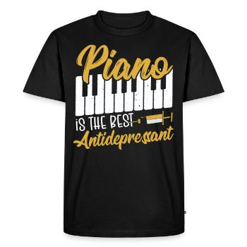 Le piano est le meilleur pianiste de clavier antidépresseur - T-shirt Premium bio Homme - noir - Devant - Nico (187cm)