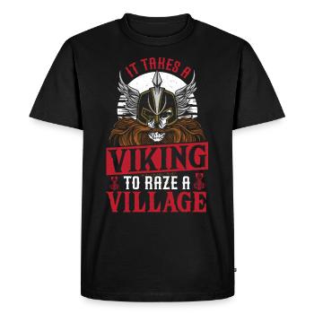 Il faut un Viking pour raser un village nordique nordique - T-shirt Premium bio Homme - noir - Devant - Nico (187cm)