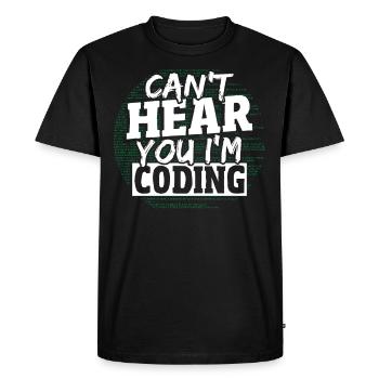 Je ne peux pas t’entendre Je code Programmeur de programmation - T-shirt Premium bio Homme - noir - Devant - Nico (187cm)