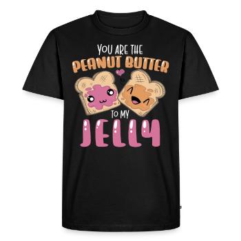 Tu es le beurre de cacahuète à ma gelée cacahuète - T-shirt Premium bio Homme - noir - Devant - Nico (187cm)