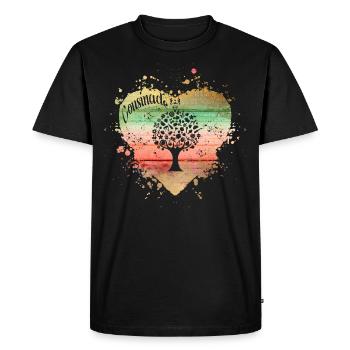 cousinade arbre coeur a personnaliser - T-shirt Premium bio Homme - noir - Devant - Nico (187cm)